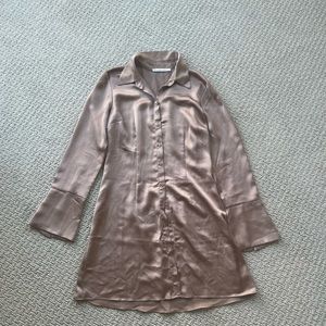 Abercrombie and Fitch Long Sleeve Satin Shirt Dress Size Small